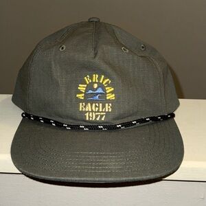 American Eagle Olive Green Baseball Cap with Cream Interior